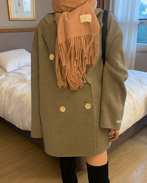 cashmere handmade coat / gray