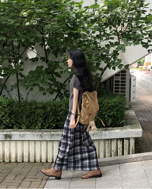 mood check long skirt / 2color